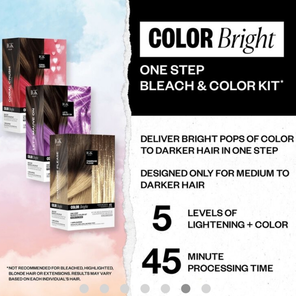 IGK Color Bright 1-Step Bleach & Color Kit in Pink Mauve Shade Let's Mauve On - Picture 8 of 15